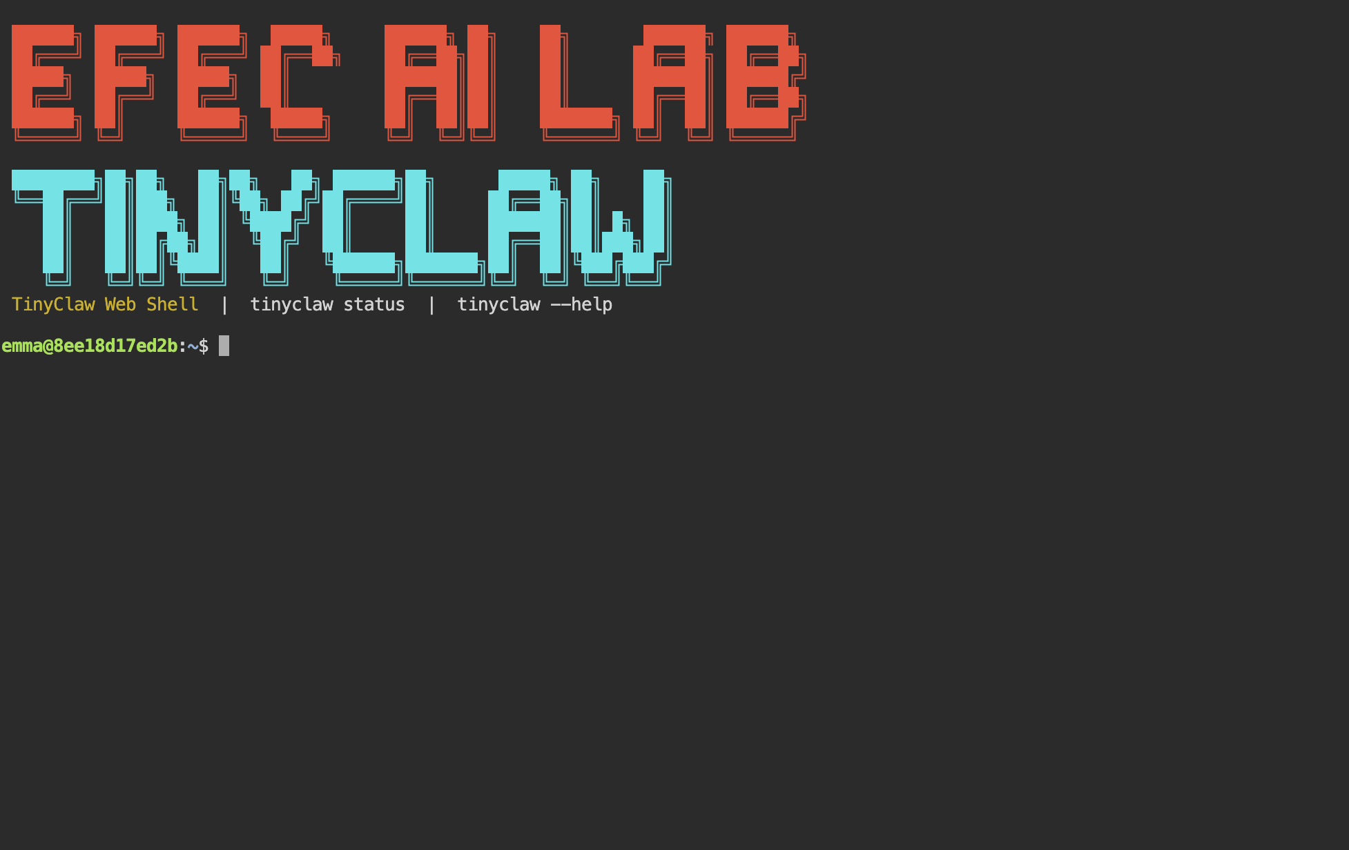 TinyClaw Terminal Web Shell im EFEC AI Lab