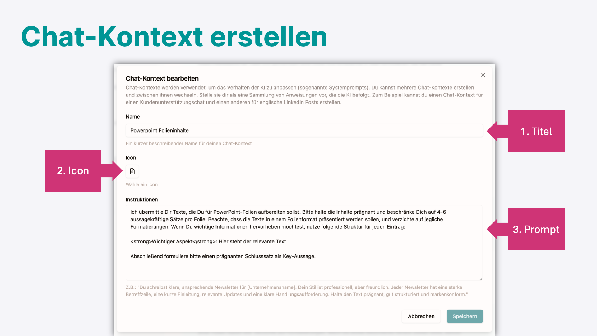Chat-Kontexte erstellen und verwalten
