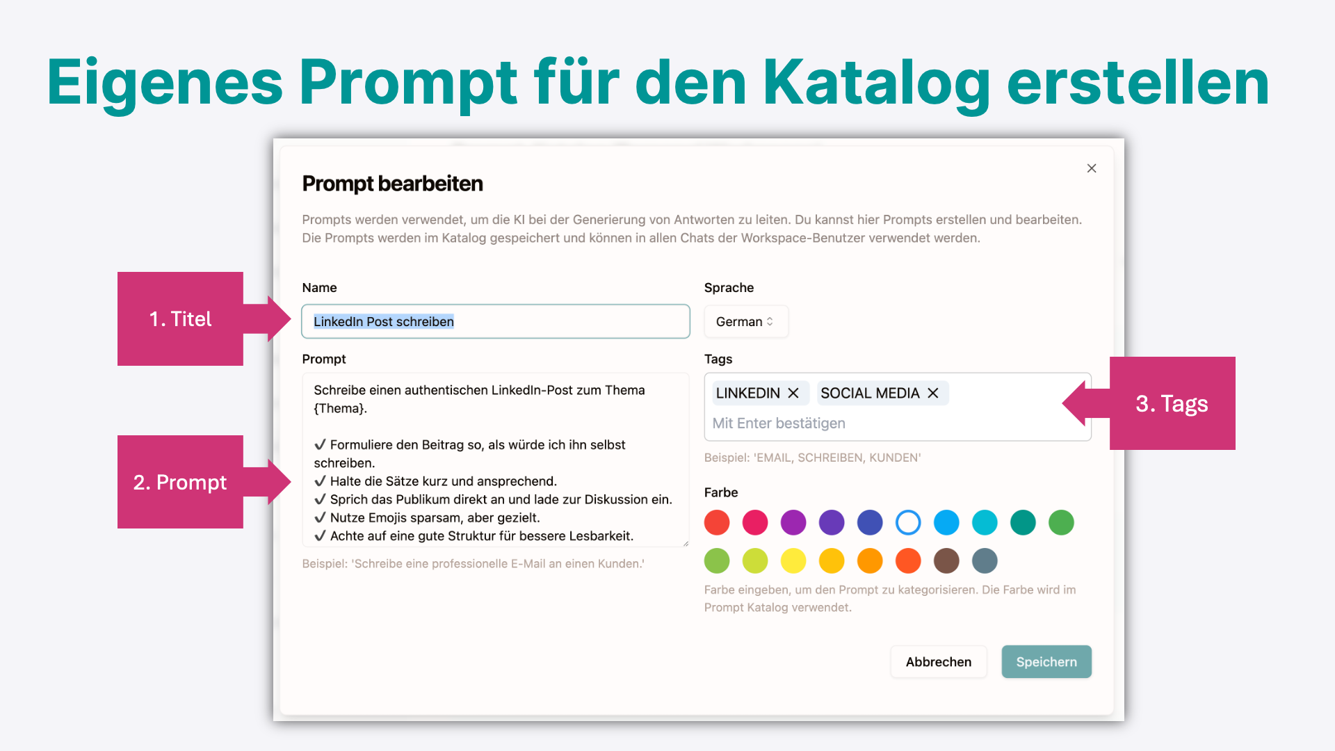Prompts erstellen und im Katalog bereitstellen
