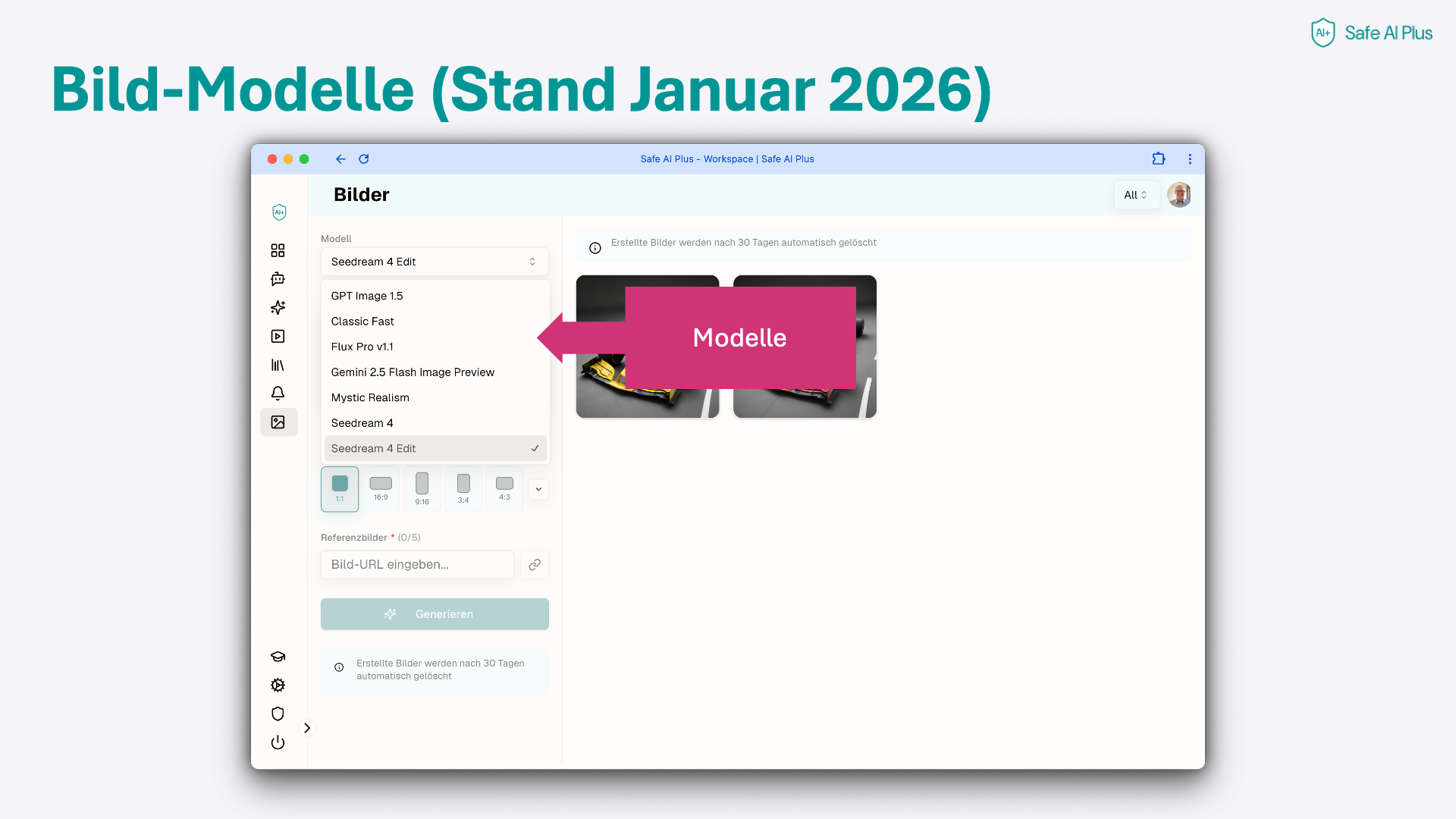 Bildmodell-Auswahl – Seedream, GPT Image, Flux, Gemini